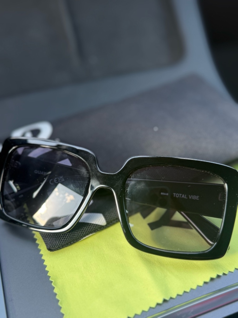 Quay Australia Black Oversized Square Sunglasses